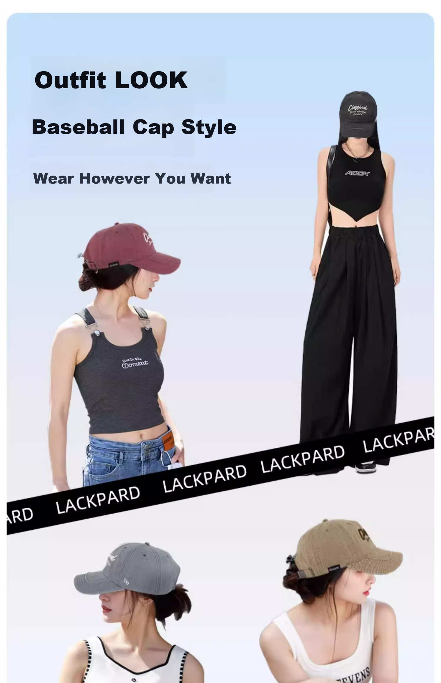 LACKPARD Versatile Baseball Cap for Men And Women, Spring And Summer Soft Top Fashion Face-Slimming Sun Visor Hat, Dark Gray, Adjustable 3