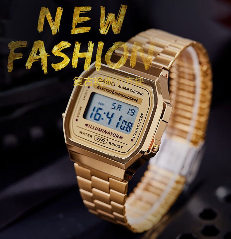 Casio Retro Square Digital Watch for Students, Unisex, A168WERB-2A 1