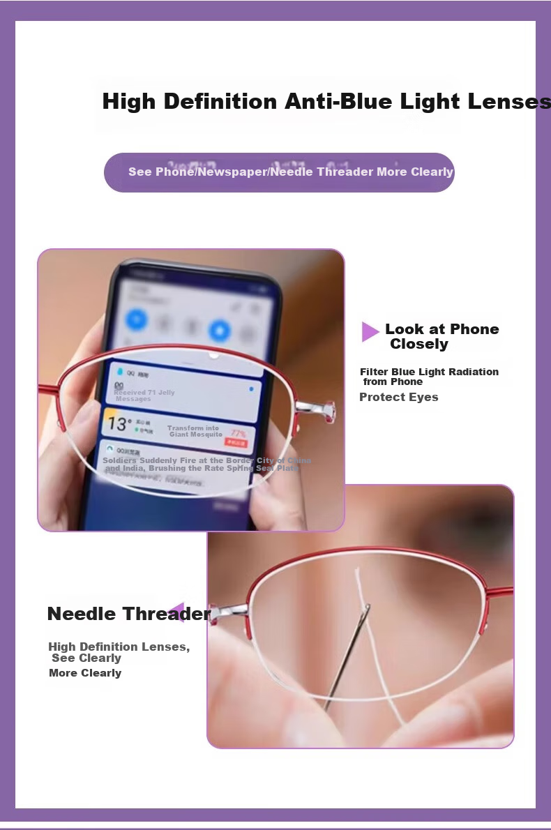 GOGOSOON Reading Glasses for Women, Anti-Blue Light Radiation, High-Quality Genuine Brand, High-Definition Presbyopic Glasses for Middle-Aged And Elderly, Fashionable Reading Glasses for Back to School 13