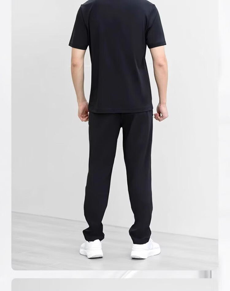 LI-NING Men's Sports Polo Set Quick-Dry Short Sleeve and Long Pants Two-Piece New Ice Silk Loose Casual Top and Pants 20