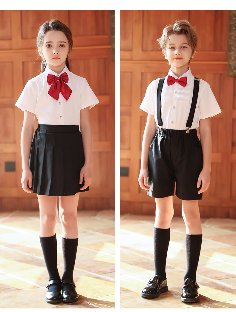 Yinuofang Children's Performance Costume Six-One Showwear Kindergarten Suspender Pants Set Graduation Photo Host Formal Wear 5