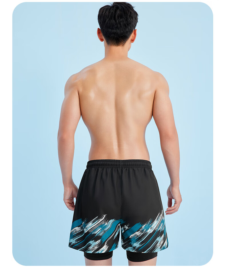 Peak Men's Swim Trunks with Anti-Embarrassment Lining, Quick-Dry, Loose Fit, Square Leg Beach and Resort Shorts for Hot Springs and Seaside Vacation 6