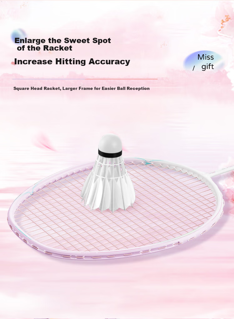 PEAK Badminton Racket, Full Carbon Fiber Single Racket, High Tension 5U Professional Competition Racket, Ultra-Light And Durable Carbon Fiber Racket 5