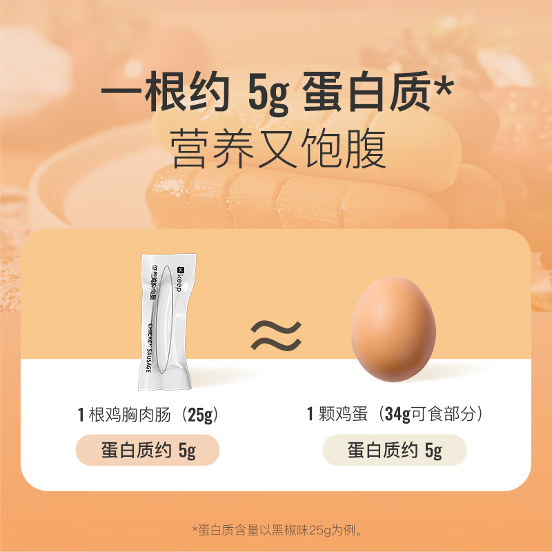 Keep鸡肉肠250g 鸡胸肉即食低脂高蛋白速食健身休闲零食 川香10根
