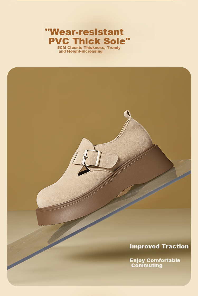 ZHR Retro Birkenstock-Style Shoes for Women, Thick-Soled Height-Increasing Full-Coverage Casual Shoes, Versatile Slip-On Flats AB67F Khaki 39 3