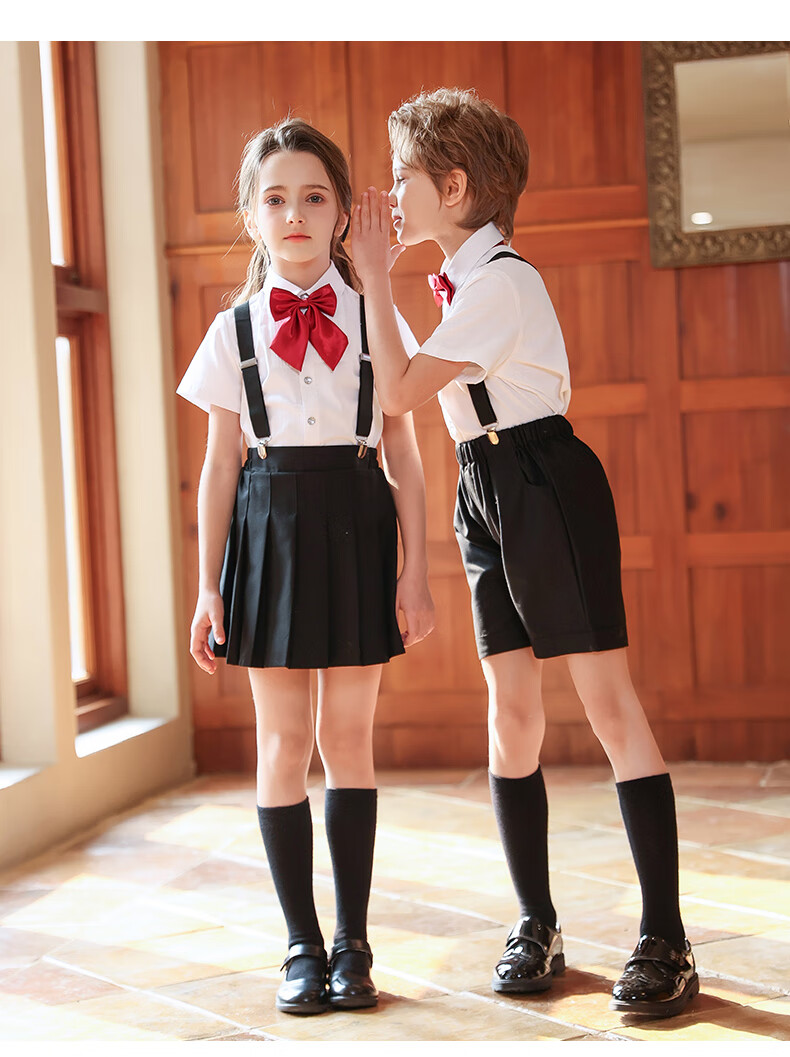 Yinuofang Children's Performance Costume Six-One Showwear Kindergarten Suspender Pants Set Graduation Photo Host Formal Wear 1