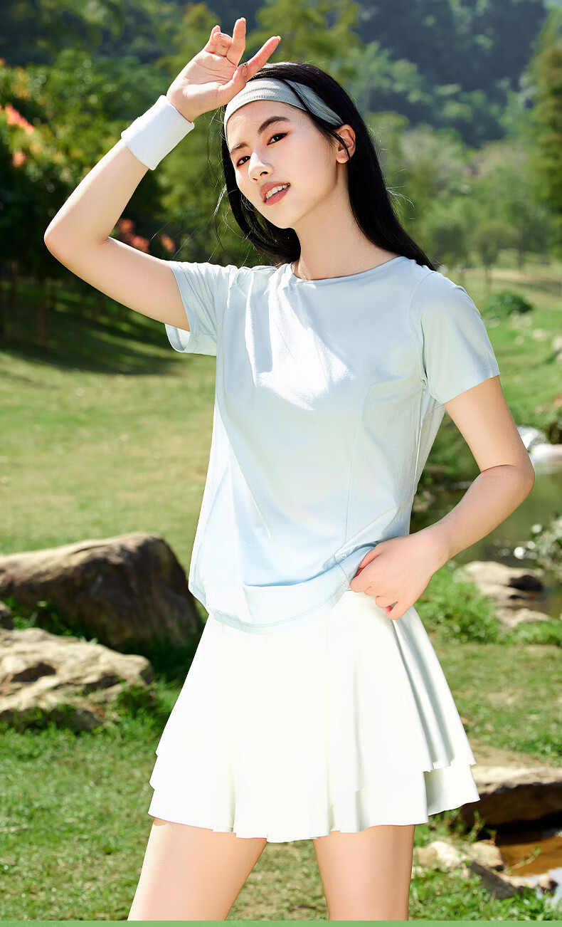 MJ STYLE Simple Comfortable Sports Short Sleeve T-Shirt Women 2026 Summer New Slim Fit Breathable Quick-Dry Half Sleeve 1