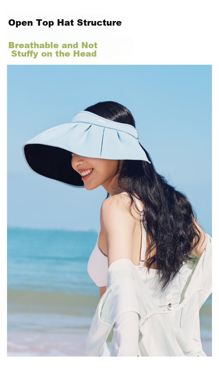 Beneunder Sun Hat for Women, Black Gel UV Protection Cap with Wide Brim, Outdoor Versatile Visor Hat, Sun Hat BM532 7