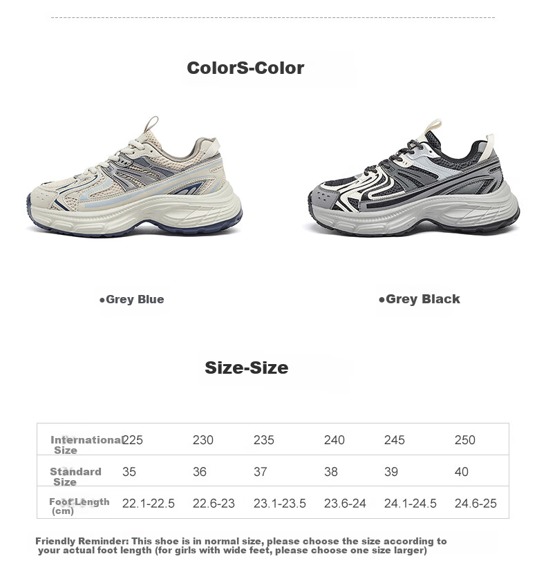 Daphne Chunky Dad Sneakers for Women, 2026 New Spring Style, Height-Increasing Women's Shoes, Gray Lightweight Soft-Soled Sports Shoes for Wome 3