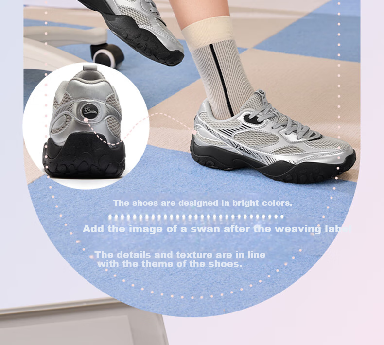 361° Women's Sports Shoes, Spring And Summer Swan Shoes, Mesh Upper, Retro Commuter Style, Thin-Soled Casual Shoes, 682526763-1 12