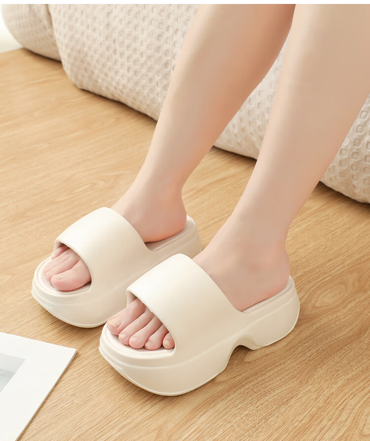 FOOTOPPO Women's Thick Sole Height Increasing Sandals, Home High Heel Slippers, Summer Outdoor Beach Non-Slip Sandals 10