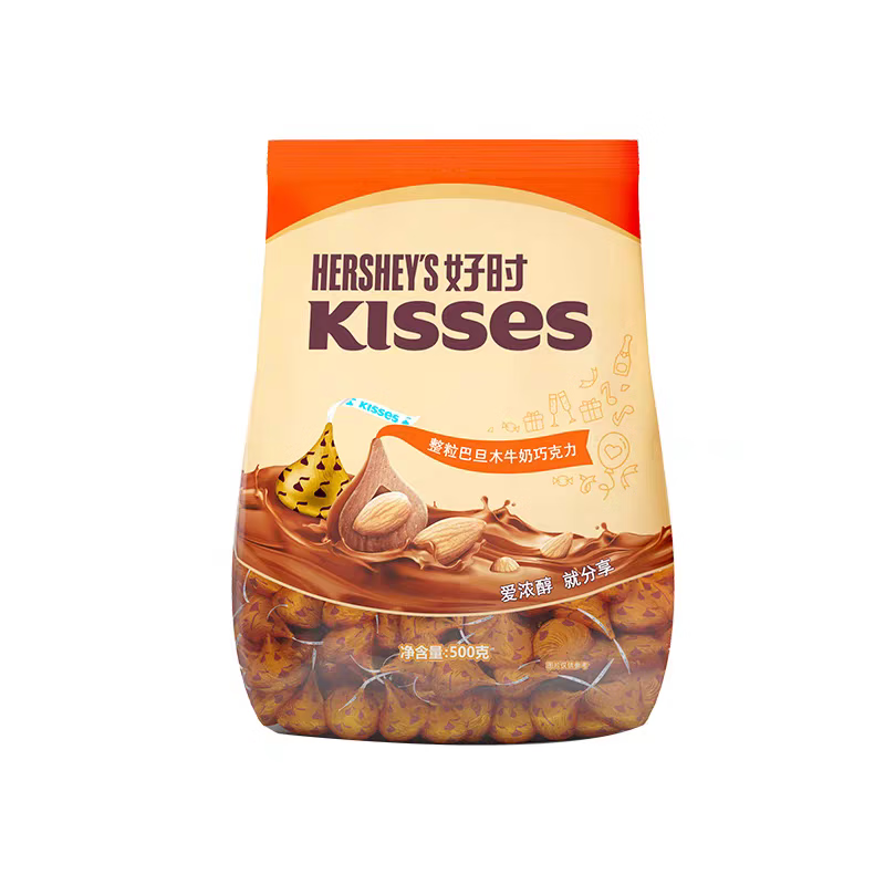 好时 Kisses巴旦木牛奶果仁巧克力500g 糖果零食 婚庆喜糖 伴手礼礼品
