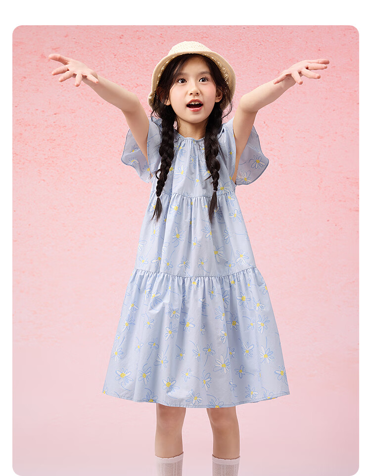 BALABALA Girls Dress Children's Summer 2025 Sweet A-Line Skirt for Big Kids 208225111017 8