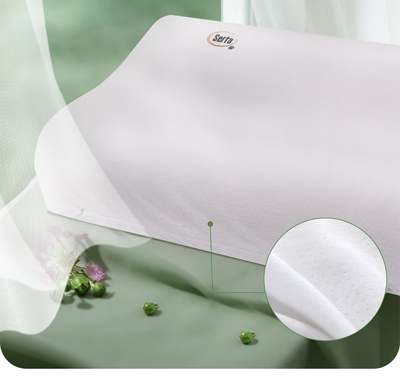 Serta 94% Natural Latex Pillow Tralee Breathable Sweat-Wicking Children's Pillow for Students And Teenagers, Cervical Spine Support, Deep Sleep 2
