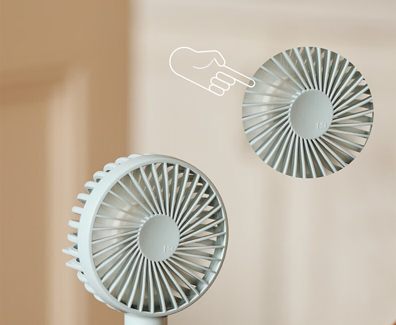 SOLOVE Premium N9pro Handheld Fan, USB Rechargeable Mini Fan with Base, Portable Small Electric Fan for Summer Outdoor Use, High-Power Student Office Fan, Long Battery Life, Quiet Operation, Green Color 26
