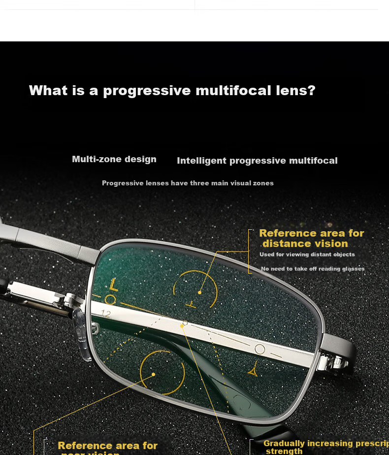 Boshide Reading Glasses, Foldable Reading Glasses, Progressive Multi-Focal Anti-Blue Light, Foldable Full-Frame [Silver], +4.00 Diopters 2