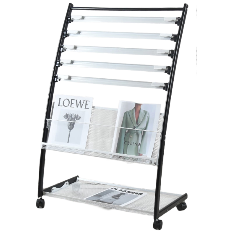 AEY Office Bookshelf, Magazine Rack, Newspaper Stand, Floor-Standing File Rack, Periodical Shelf, Single-Page Display Stand, Document Display Rack