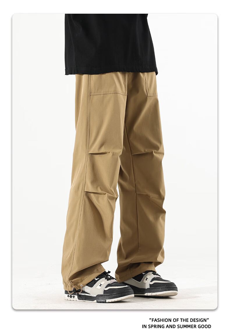 SWAMP AREA Men's Outdoor Sports Pants, Spring And Autumn Soft Shell Versatile Trendy Hiking Trousers, Cargo Pants WS398 White S 21
