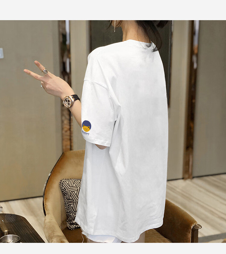 TonLion 2026 Summer Short-Sleeve T-Shirt for Women, Pure Cotton Simple Versatile Fashion Round Neck Half-Sleeve Top 7