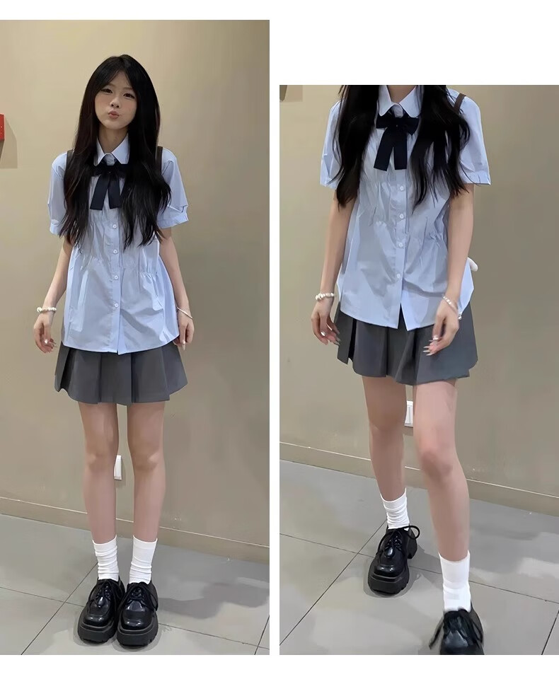 Langsha Pleated Skirt Women Spring 2026 New High Waist Slimming College Style A-Line Mini Skirt Petite JK Suit Short Skirt 10