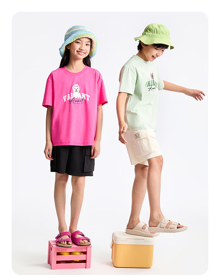 Annil Children's Clothing, Boys And Girls Round Neck Short-Sleeve T-Shirt, 2025 Summer New Style, Casual Printed Breathable Cool Elastic 9