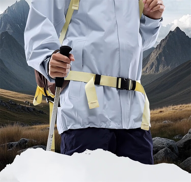 CAMEL Single-Layer Windproof Jacket, Outdoor Hard Shell Coat, 3L Professional Slicked Full-Weather Rainproof Camping Mountaineering Suit, 31864 7