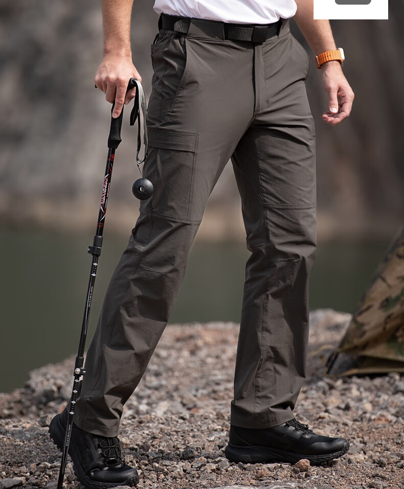 Free Soldier Yanying Spring And Summer Quick-Dry Pants, Teflon Triple Protection, Breathable Men's Sports Pants, Sun Protection UPF50+, Khaki, 38W/30L 17