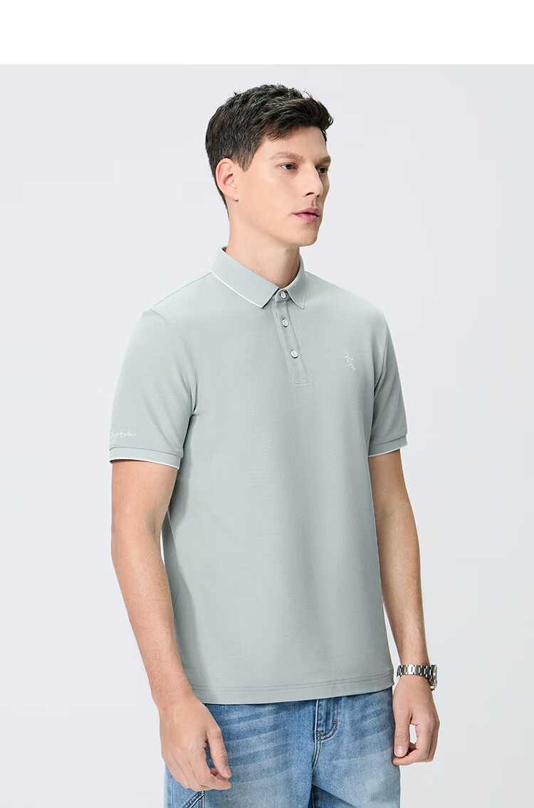 DANCING WOLVES [7A Antibacterial 2A Anti-Mite] Cool And Shape-Retaining Collar Breathable Men's Short Sleeve POLO, 102 Navy Blue, 2XL(185) 20