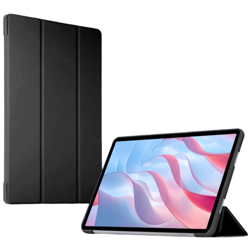 HBOALG Compatible with Honor X9 Case, 2023 Model 11-Inch Protective Cover, X8 Pro Tri-Fold Stand Smart Sleep Waking Full Coverage Outer Shell Anti-Slip Drop-Resistant Leather Case, Black