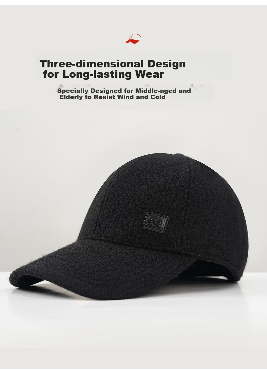 Hengyuanxiang Men's Winter Hat, Warm for Middle-Aged And Elderly, Thick Ear Protection Baseball Cap, Birthday Gift for Dad 7