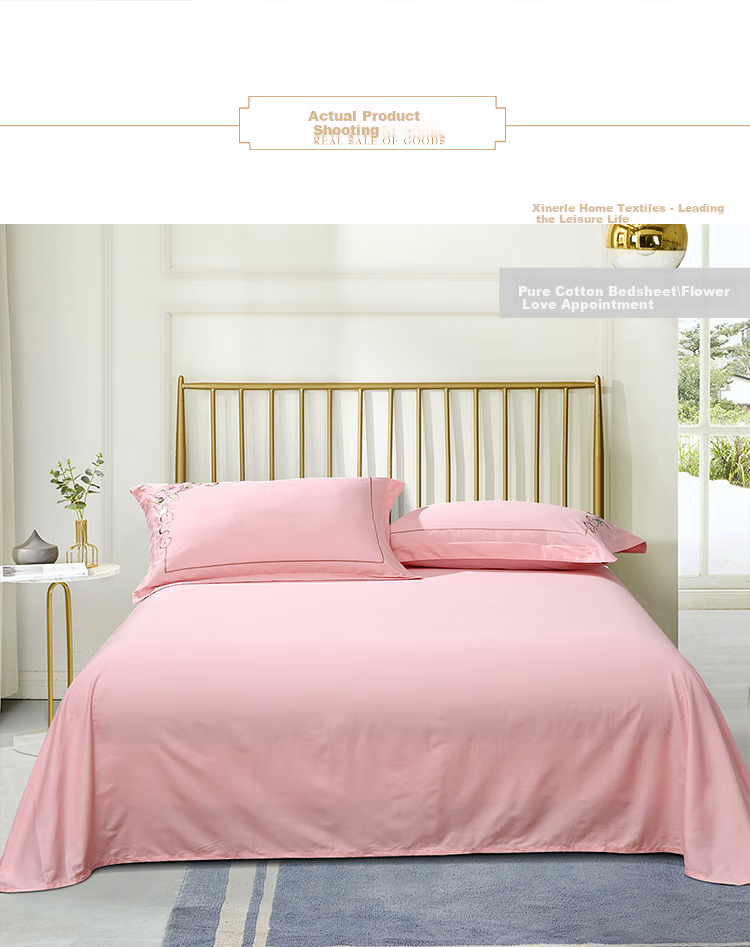 Bravo Fuanna 60s Long-Staple Cotton Pure Cotton Solid Color Double Bed Sheet 260*240cm 9