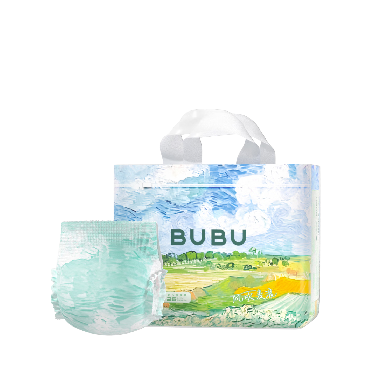 BUBU Wind-Blowing Wheat Field Pull-Up Diapers, XXL Size, 26 Pieces (14-17kg), Ultra-Thin Breathable Wind-Feel Pants