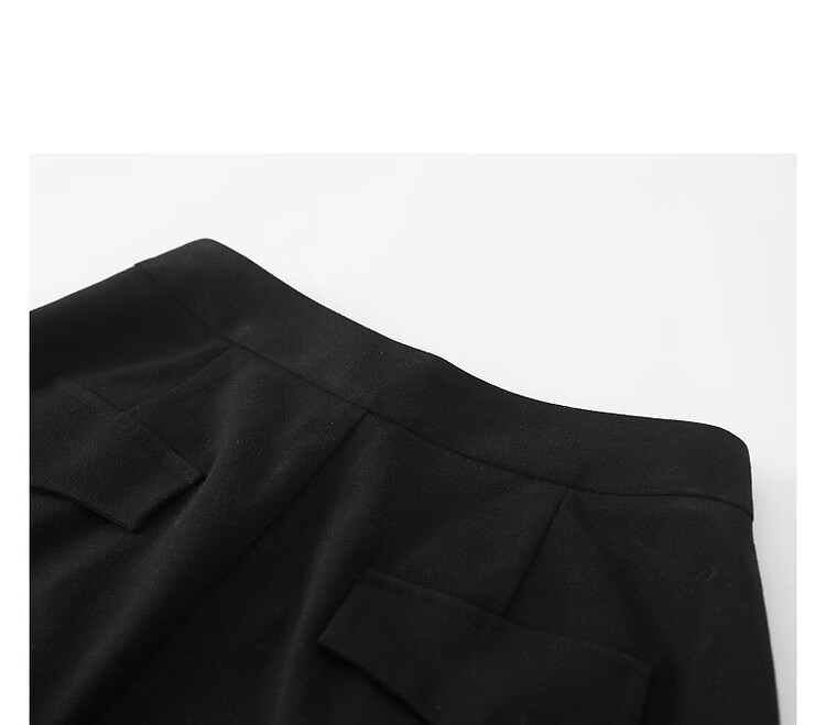 DME "Unconditionally Inclusive Leg Shape" Autumn Minimalist Design Patchwork Pleated Hem Decorative Button Straight Tube Concealed Meat Casual Pants 20