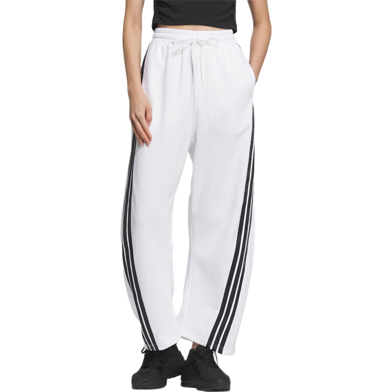 Adidas Women's Fashion High-Waisted Banana Pants, Loose Breathable Casual Pants, Straight-Leg Sports Pants KB4629 A/M