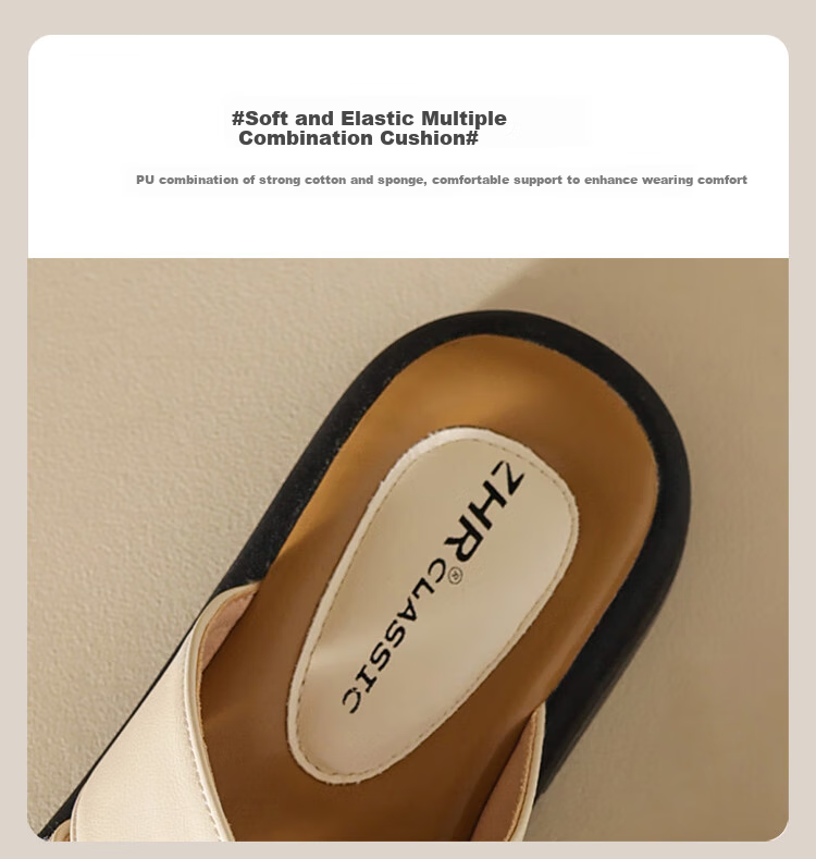 ZHR Women's Half Slippers, New Summer Style with Cross Straps And Closed-Toe Design, Fashionable Outdoor Sandals for Women, AB12 Beige Color, Size 40 8