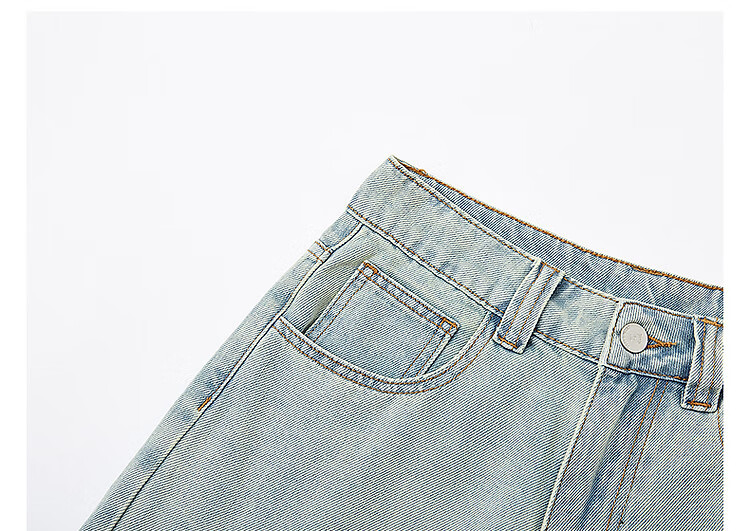 Dme [Vintage Fading Craft] Spring Cotton Soft High-Waisted Wide-Leg Relaxed Fit Women's Jeans for Spring 13
