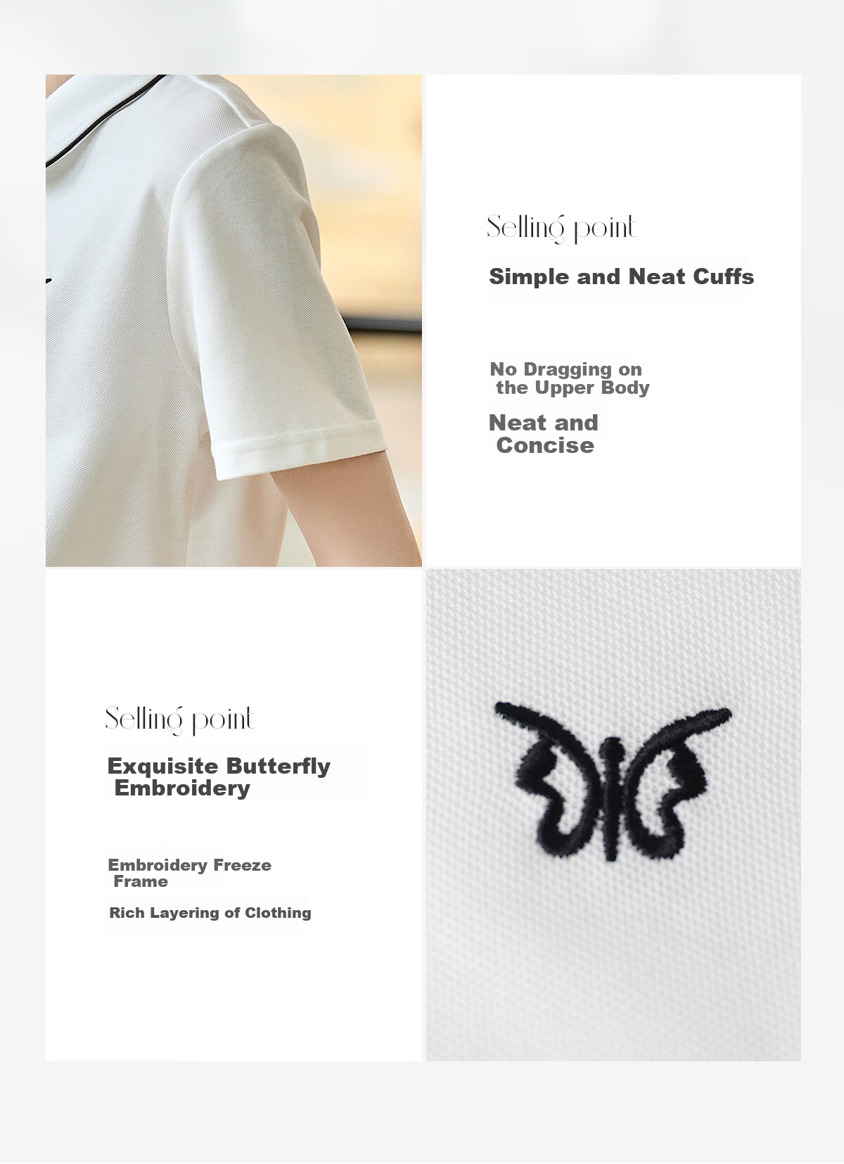 Taxiang Women's Short-Sleeve T-Shirt, Versatile Ladies' Polo Shirt, Casual Letter-Design Collared T-Shirt Top T144T1843 7