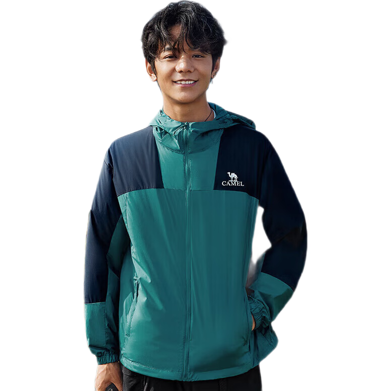CAMEL Outdoor Sun Protection Clothing, 2024 New Product, Ice-Cool Breathable UV-Resistant Fashion Color Block Sun Protection Garment, O086 2XL