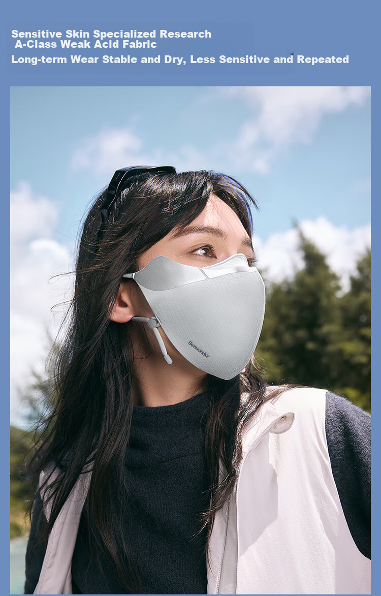 Beneunder Facial Mask with Protective Screen, Winter Face Mask, Physical Moisturizing Sun Protection Mask, Breathable for Sensitive Skin, Deep Floral Gray 10
