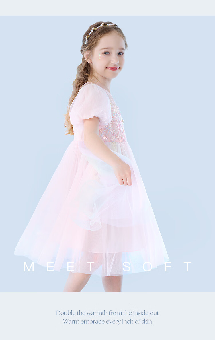Disney Girls' Dress, Children's Summer Dress, New Elsa Princess Dress, Stylish Puffy Tulle Skirt, 84016 Blue, Size 110 9