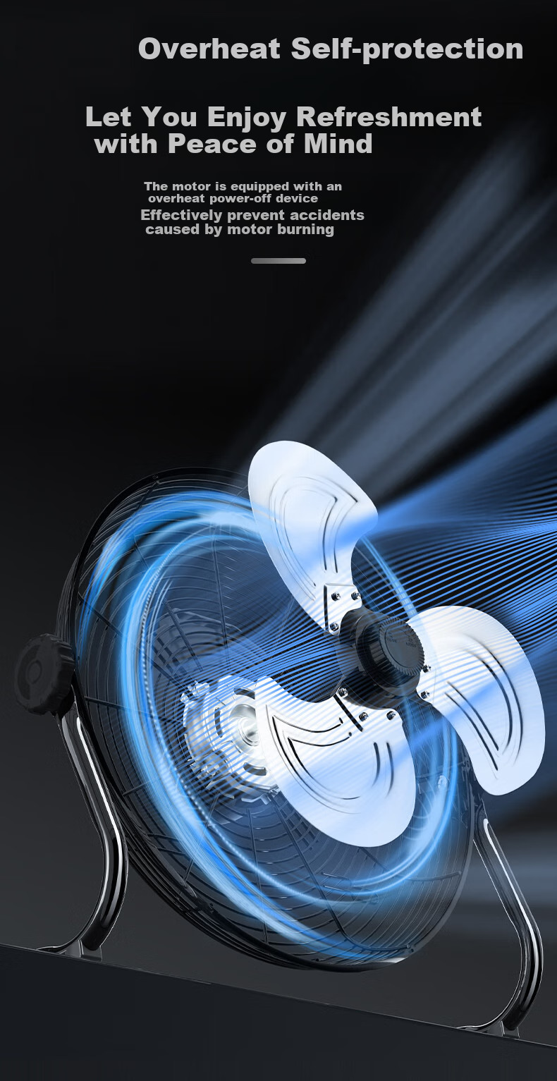 Zuanshipai Floor-Standing Oscillating Fan, Home Use Floor Fan, Powerful Industrial Fan, Large-Power Commercial Electric Fan TF1601 5