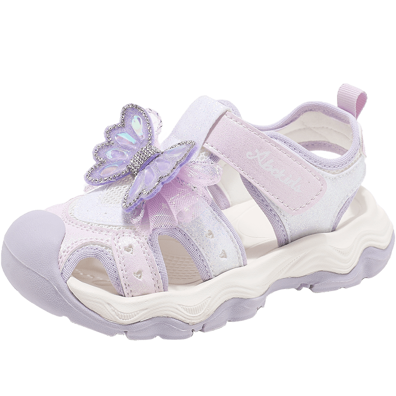 ABC KIDS Girls Summer Princess Shoes Children's Sandals Soft Sole Beach Shoes Big Kids 3256 Purple Size 27