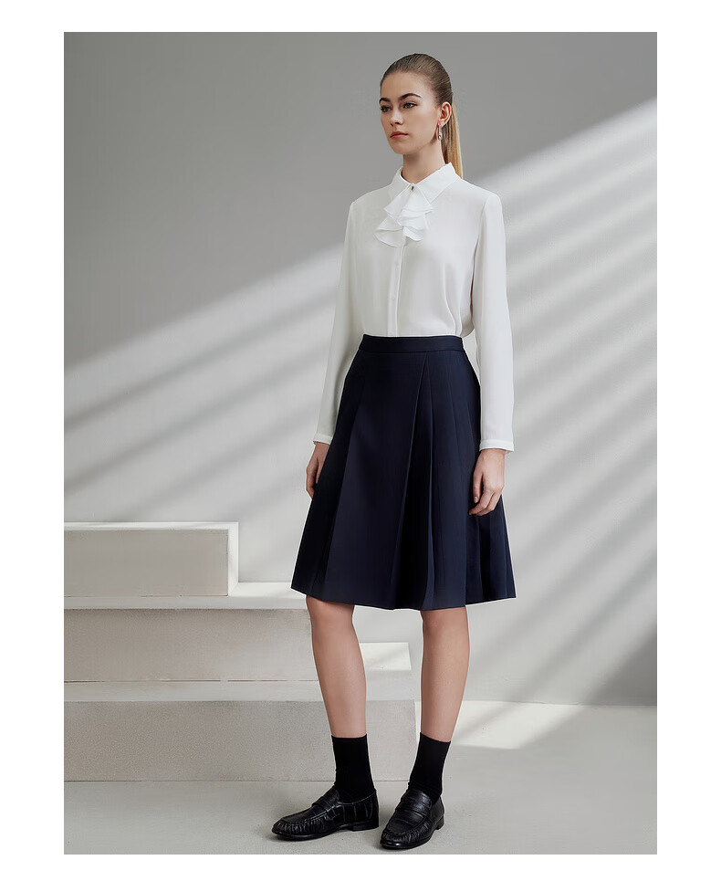 G2000 Multi-Dimensional Elasticity/Mall-Matching Women's Clothing, Spring And Summer Casual Versatile A-Line Skirt, Black, S/34 6