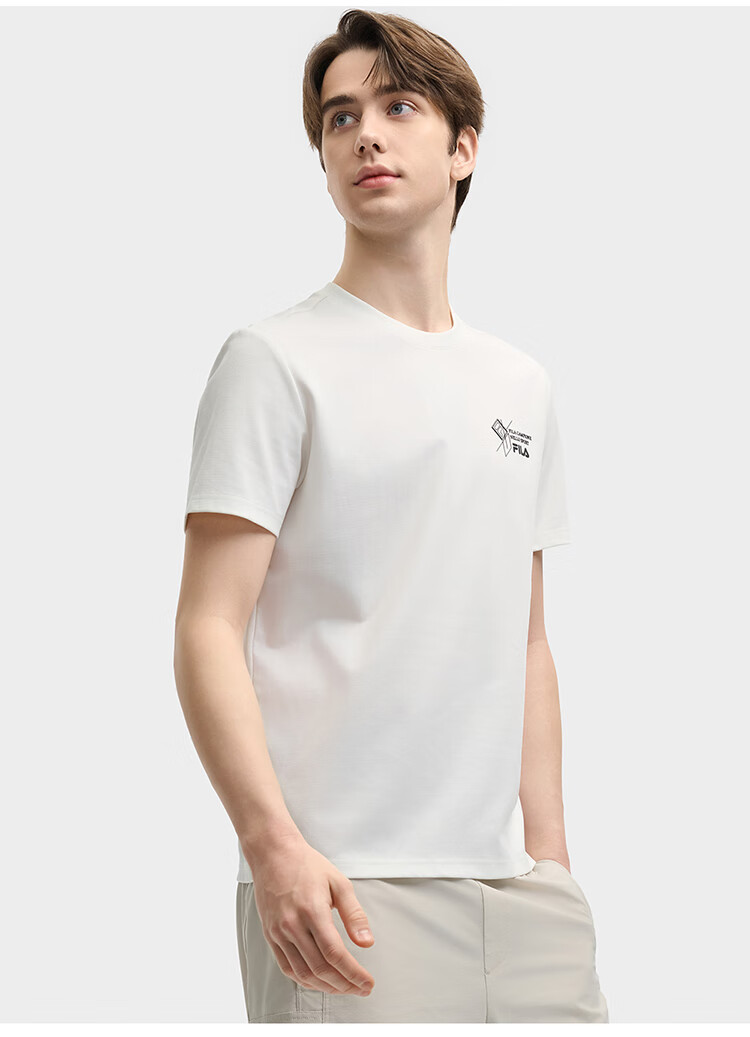 FILA Official Men's Short Sleeve T-Shirt 2026 Summer Casual Sports Basic Tee 8