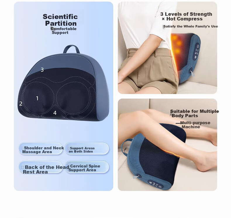 AUX Cervical Spine And Lumbar Massage Pillow GL89 Gift Box Set Shoulder Leg Back Kneading Hot Compress Waist Pain Relief Massage Device Mid-Autumn Festival Gift 4