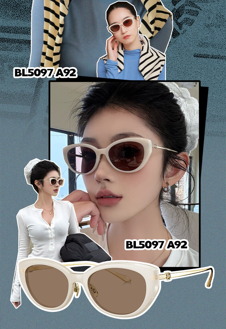 BOLON Sunglasses, Yang Zi's Style Oval Cat-Eye Sunglasses for Men And Women, Driving Sunglasses BL5097A92 4