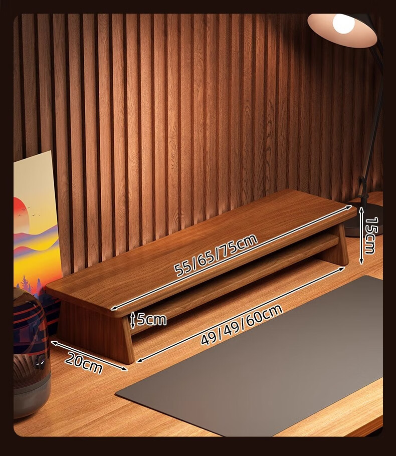 XIAOJIANGCAI Computer Riser Gaming Desktop Organizer Monitor Stand Office Storage Single Layer 55*20*9cm 5