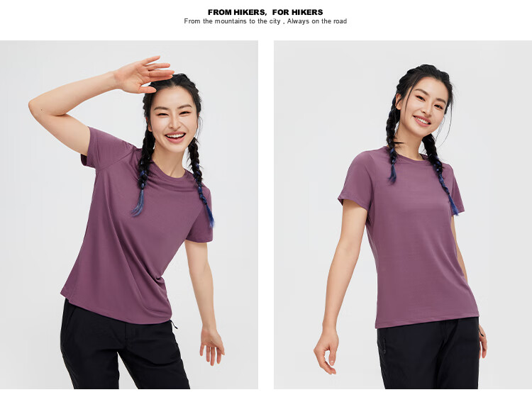 Toread Women's Quick-Dry T-Shirt Summer Lightweight Bare-Feel Round Neck Running Sports Mesh Breathable Top Black M 6