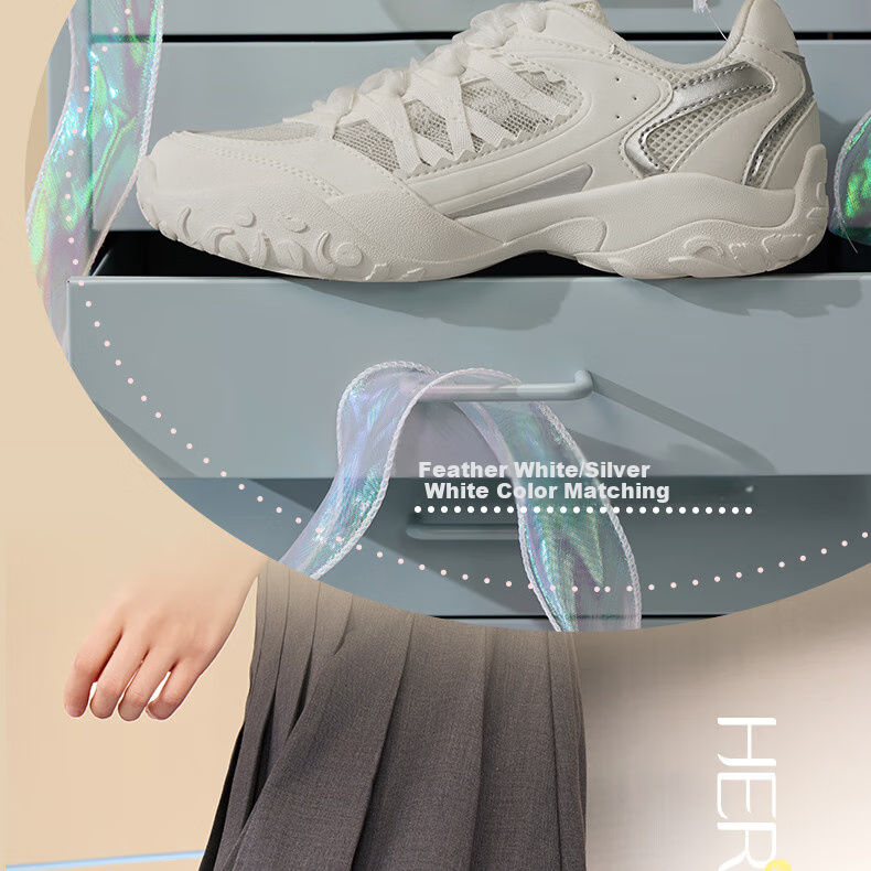 361° Women's Sports Shoes, Spring And Summer Ballet Flats, Mesh Casual Low-Top Chunky Sneakers, 682526769-3 21