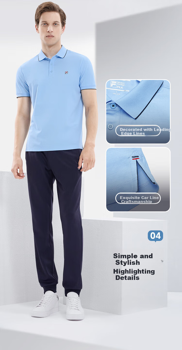 FILA Official Men's Polo Shirt 2026 Summer Cooling Short Sleeve Breathable Casual Business Top 6